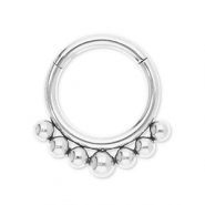 Ohrpiercing aus Stainless Steel - Rostfreiem Stahl Clicker Ring mit Kugeln Silver