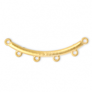 Stainless Steel - Rostfrei Stahl Schmuckzubeh&ouml;r Zwischenst&uuml;ck Bogen mit 4 &Ouml;sen Gold