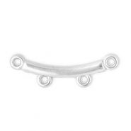 Stainless Steel - Rostfrei Stahl Schmuckzubeh&ouml;r Zwischenst&uuml;ck Bogen mit 2 &Ouml;sen Silver