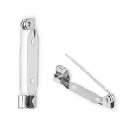 Stainless Steel - Rostfrei Stahl Schmuckzubeh&ouml;r Sicherheits-Broschennadel Silver