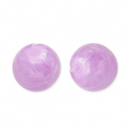 12 mm Acrylperlen Rund Lavender purple-marble