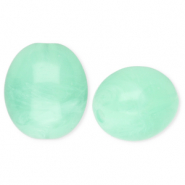 Acrylperlen Oval Mint green-marble