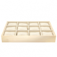 Schmuckdisplay 12-F&auml;cher mit Kissen Natural-linen white
