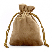 Schmuckbeutel Samt Brown