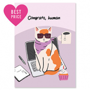BY31® SchmuckKarten "Congrats, human" Purple-orange-black