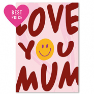 BY31® Schmuck Karten "Love you mum" Burgundy red-pink-yellow-lilac