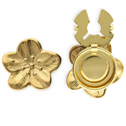 Knopfabdeckung aus Stainless Steel - Rostfreiem Stahl Blume Gold