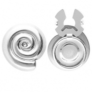 Knopfabdeckung aus Stainless Steel - Rostfreiem Stahl Spirale Silver