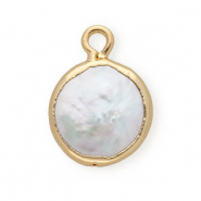 BQ S&uuml;sswasserperlen Anh&auml;nger round Gold-Natural white