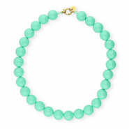 BY31&reg; 16 mm Acrylperlen Kette shiny Cabbage blue 13-5714 TCX-gold