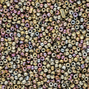 Glasperlen Rocailles 12/0 (2 mm) Metallic shine multicolour galaxy