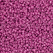 Glasperlen Rocailles 12/0 (2 mm) Metallic shine fuchsia pink