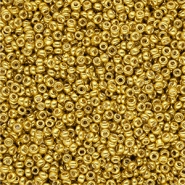 Glasperlen Rocailles 12/0 (2 mm) Metallic shine yellow gold