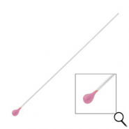 BY31® Stainless Steel - Rostfrei Stahl Schmuckzubehör Nietstifte mit Kugel 70 mm Silver-lavender purple