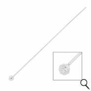 BY31® Stainless Steel - Rostfrei Stahl Schmuckzubehör Nietstifte mit Kugel 70 mm Silver