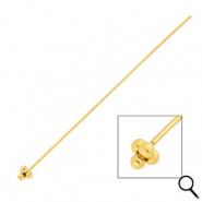 BY31® Stainless Steel - Rostfrei Stahl Schmuckzubehör Nietstifte mit Kugeln 70 mm Gold