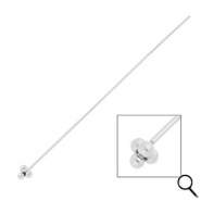 BY31® Stainless Steel - Rostfrei Stahl Schmuckzubehör Nietstifte mit Kugeln 70 mm Silver