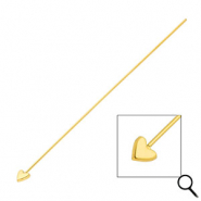 BY31® Stainless Steel - Rostfrei Stahl Schmuckzubehör Nietstifte mit Herz 70 mm Gold