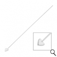 BY31® Stainless Steel - Rostfrei Stahl Schmuckzubehör Nietstifte mit Herz 70 mm Silver