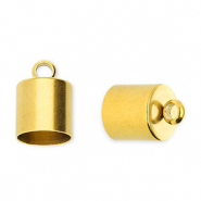 Stainless Steel - Rostfrei Stahl Schmuckzubehör Endkappen Ø6 mm mit Öse Gold