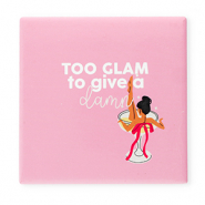 BY31&reg; Deko-Fliese mit Spruch "Too glam to give a damn" Pink-white-red-black