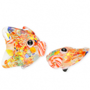 Handgefertigt Glasperlen Fisch Transparent-multicolour