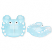 Handgefertigt Glasperlen Krabbe Transparent light blue-white-black