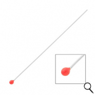 BY31® Stainless Steel - Rostfrei Stahl Schmuckzubehör Nietstifte mit Kugel 70 mm Silver-red