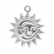 Stainless Steel - Rostfrei Stahl Anh&auml;nger Sonne & Mond Silver