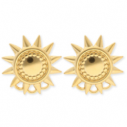 BY31&reg; Stainless Steel - Rostfrei Stahl Schmuckzubeh&ouml;r Ohrringe&nbsp;/&nbsp;Ohrstecker Sonne mit 3 &Ouml;sen Gold