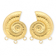 BY31&reg; Stainless Steel - Rostfrei Stahl Schmuckzubeh&ouml;r Ohrringe&nbsp;/&nbsp;Ohrstecker Muschel mit 3 &Ouml;sen Gold