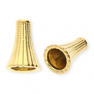 Stainless Steel - Rostfrei Stahl Schmuckzubeh&ouml;r Endkappen Kegel 11 mm Gold