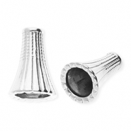Stainless Steel - Rostfrei Stahl Schmuckzubeh&ouml;r Endkappen Kegel 11 mm Silver