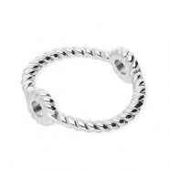 Stainless Steel - Rostfrei Stahl Schmuckzubeh&ouml;r Ring mit 2 &Ouml;sen 13 mm Silver