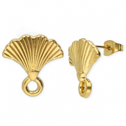 Stainless Steel - Rostfrei Stahl Schmuckzubeh&ouml;r Ohrringe / Ohrstecker L&uuml;fter mit &Ouml;se Gold