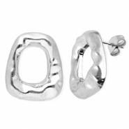 Ohrringe aus Stainless Steel - Rostfreiem Stahl Ohrstecker Trapez Silver