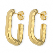 Ohrringe aus Stainless Steel - Rostfreiem Stahl Ohrstecker Rechteck Gold