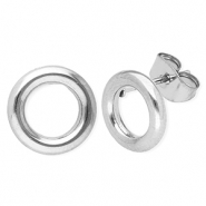 Ohrringe aus Stainless Steel - Rostfreiem Stahl Ohrstecker Rund Silver