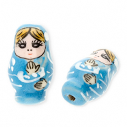 Perlen Keramik Matroschka Blue-white