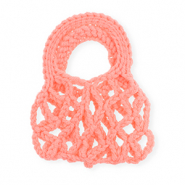 Handgehäkelte Täschchen Neon salmon pink