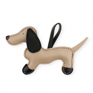 Statement-Anhänger Dackel Light brown-black