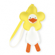 Statement-Anhänger Gans mit Blume Yellow-white-orange