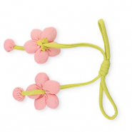 Statement-Anhänger Blume Salmon pink-lime green
