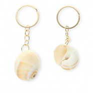 Schlüsselanhänger Muschel Cream beige-gold
