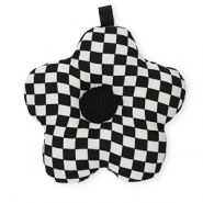 Statement-Anhänger Blume mit Würfel Black-white