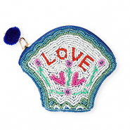 Geldb&ouml;rse Muschel "LOVE" Blue-green-white-red