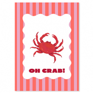 BY31&reg; SchmuckKarten "Oh crab!" Red-pink-white