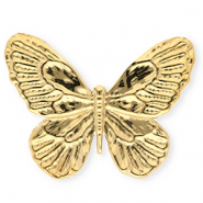 Stainless Steel - Rostfrei Stahl Statement Broschen Schmetterling Gold