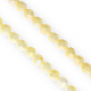 Top Glas Facett Perlen Rund 6 mm Yellow-AB coating