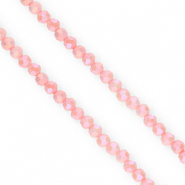 Top Glas Facett Perlen Rund 4 mm Dusty pink-AB coating